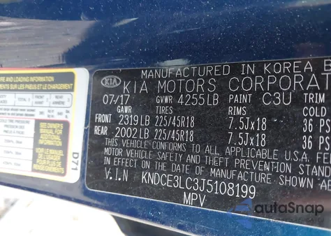 2018 Kia Niro Touring from USA, damaged, VIN KNDCE3LC3J5108199